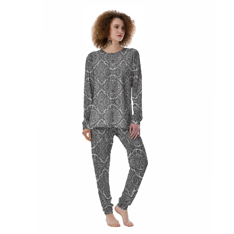 Tribal Tattoo Maori Print Pattern Women's Pajamas Elegant pajama sets