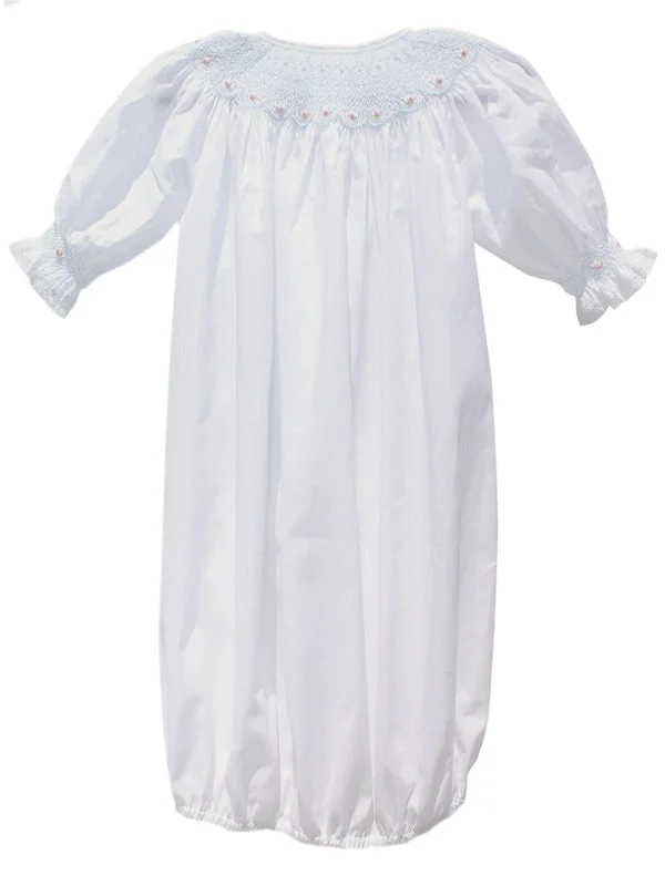 Take Me Home Baby Girls Sack with Hand Smocked Bonnet Satin Kimono Set