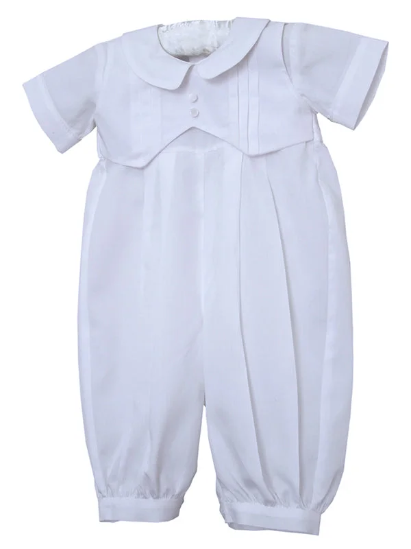 Christening Dedication Baby Boys White Outfit Overalls Thomas Soft Lace Robe