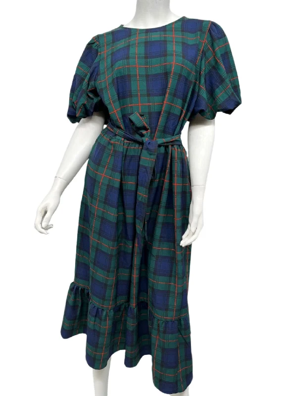 Green Plaid Dress Bridal Night Robe