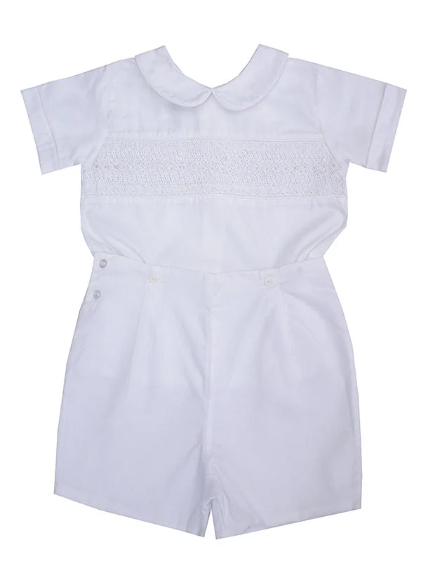 White Christening Smocked Baby Boy Outfit 3m Long Kimono Robe