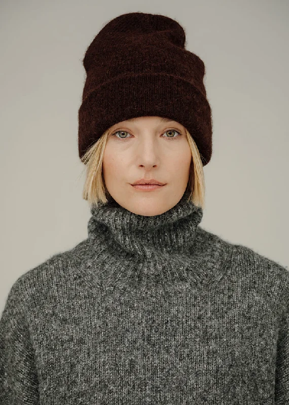 Bare Knitwear Alpaca Andes Beanie in Syrup College sweaters