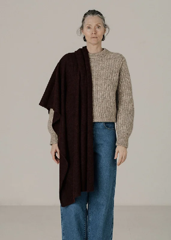 Bare Knitwear Alpaca Travel Wrap in Syrup Minimalist sweaters