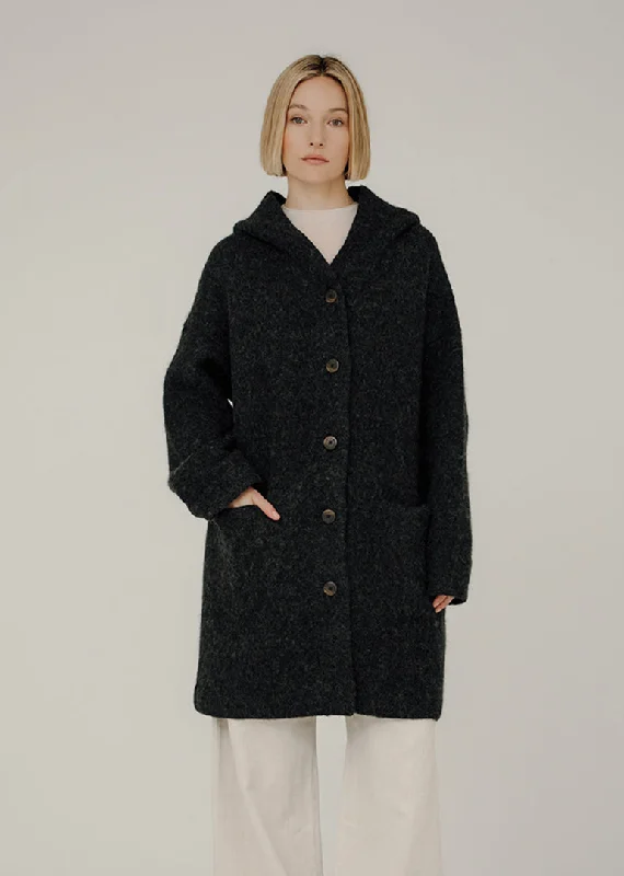 Bare Knitwear Nook Alpaca Coat in Basalt Zara sweaters