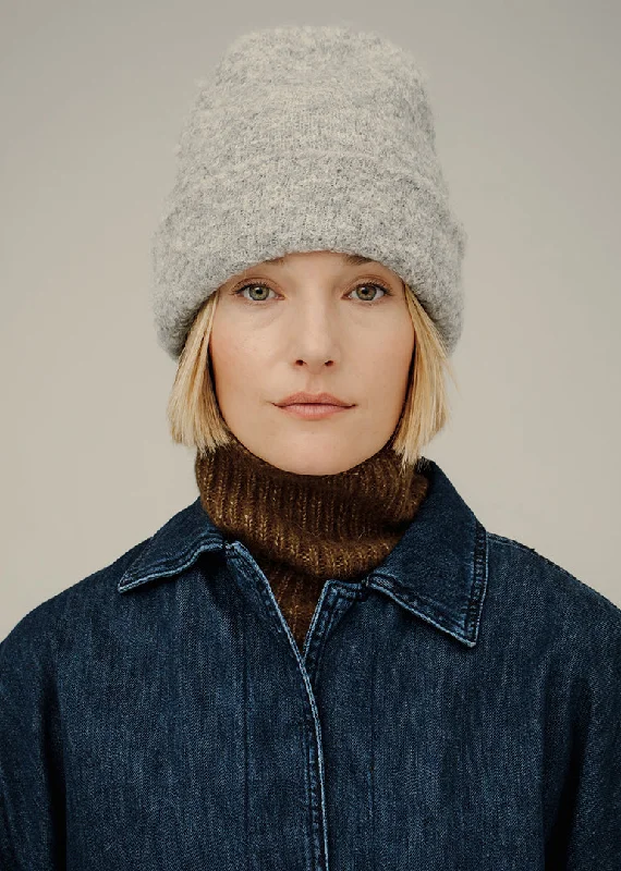 Bare Knitwear Remi Beanie in Fog Boho-style sweaters