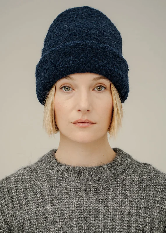 Bare Knitwear Remi Beanie in Navy Streetwear sweaters