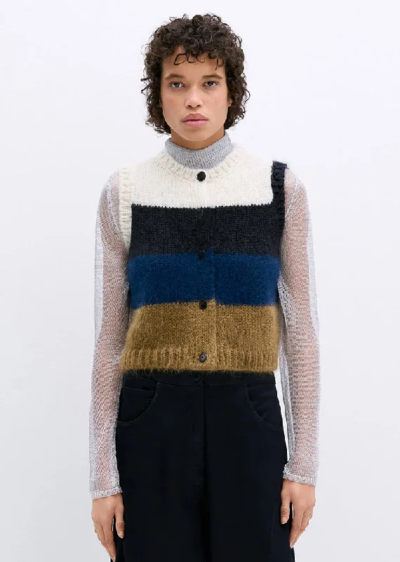 Cordera - Alpaca & Mohair Striped Waistcoat Premium sweaters