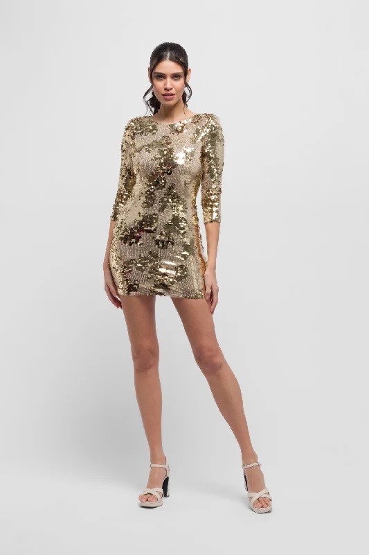 Paris Gold sequin mini dress. Glamorous & eye-catching. Expensive mini dresses