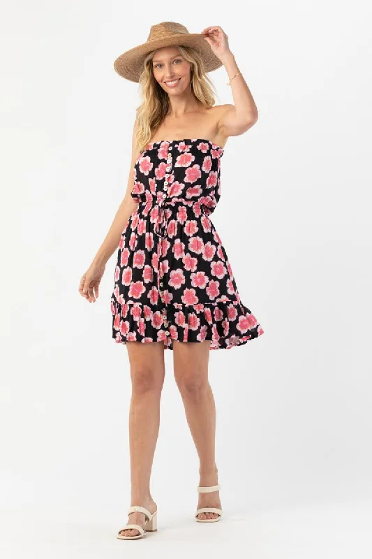 The Ryden Mini Dress - Lanai Floral Black Fashion-forward mini dresses