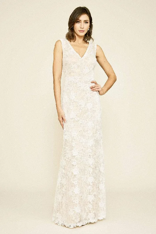 Tadashi Shoji - Windsor Sleeveless V-neck Lace Gown Luxury Wedding Dress