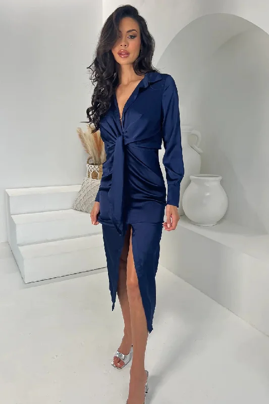 Aja Midi Dress - Navy Versatile midi dresses for all occasions