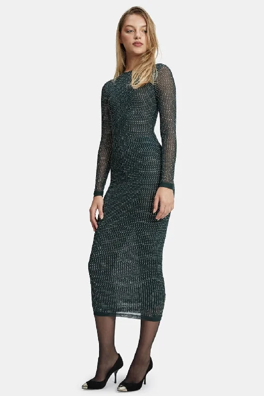 Atlas Diamante Midi Dress - Forest Green Fashion-forward midi dresses