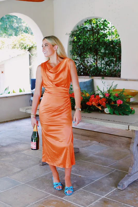 Take Me To The Tropics Dress - Orange Goth midi dresses