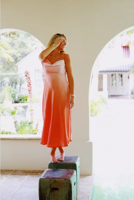 Moving To Cabo Dress - Orange Budget-friendly midi dresses