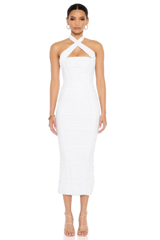 Nookie Monroe Midi Dress - White Spring midi dresses