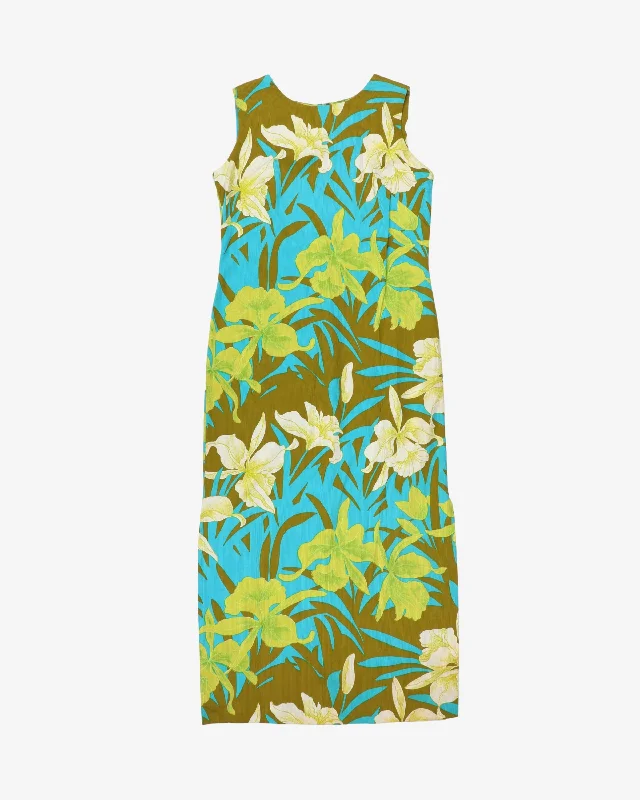 1970s Hawaiian blue floral maxi dress - S Urban Outfitters maxi dresses