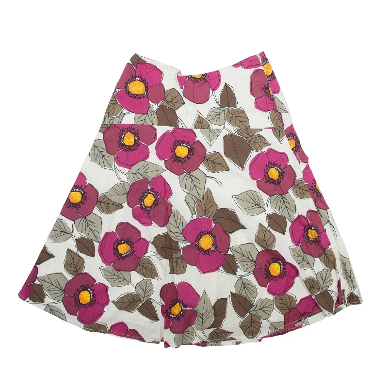 BODEN Knee Length Flare Skirt Pink Floral Womens UK 8 Best-selling unclassified skirts