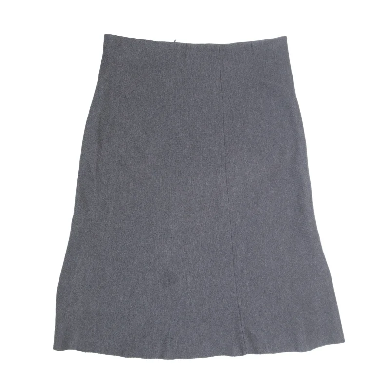 LUISA SPAGNOLI Knee Length A-Line Skirt Grey Wool Womens UK 14 Pencil unclassified skirts