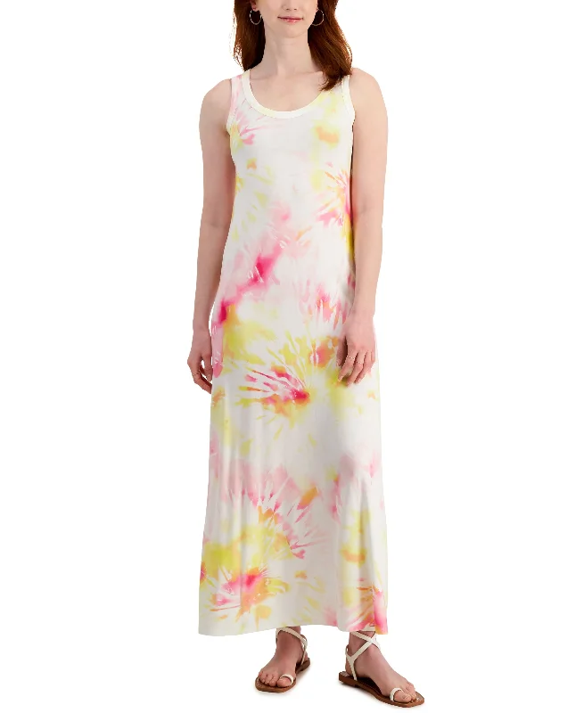 Style & Co Womens Tie Dyed Maxi Dress Anniversary maxi dresses