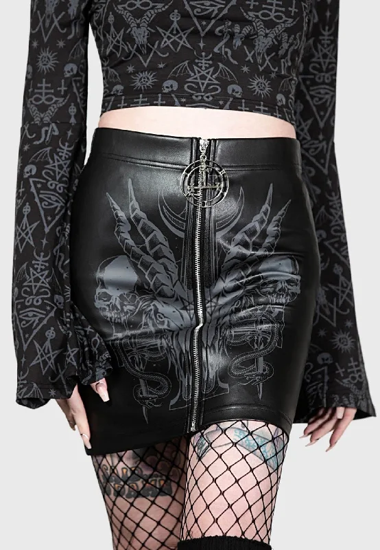 Killstar - Scarlet Flame Mini Black - Skirt Floral Print Skirt