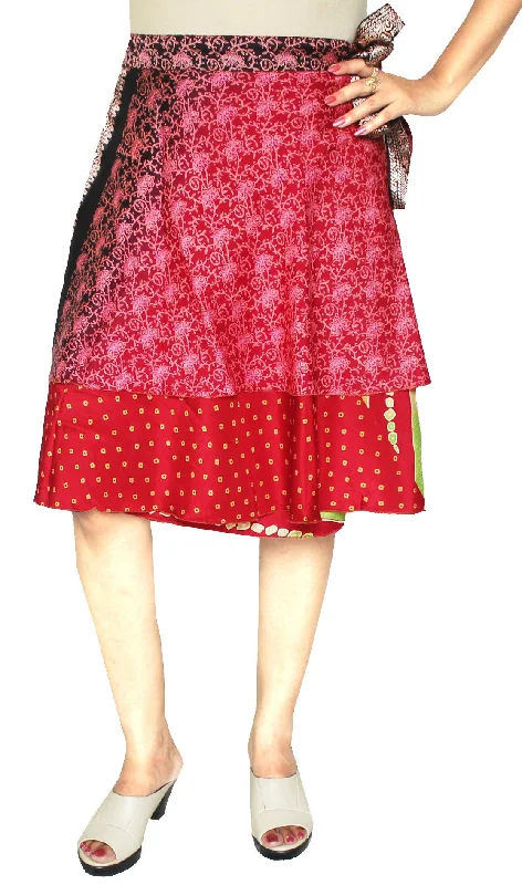 Two-Layers-Women's-Indian-Sari-Magic-Wrap-Short-Skirt-mpl-magicskt22-1p Summer Skater Skirt