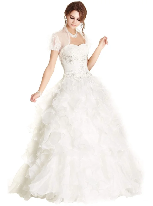 Aspeed Design - Ornate Ruffled Quinceanera Ballgown With Bolero Wrap party dresses