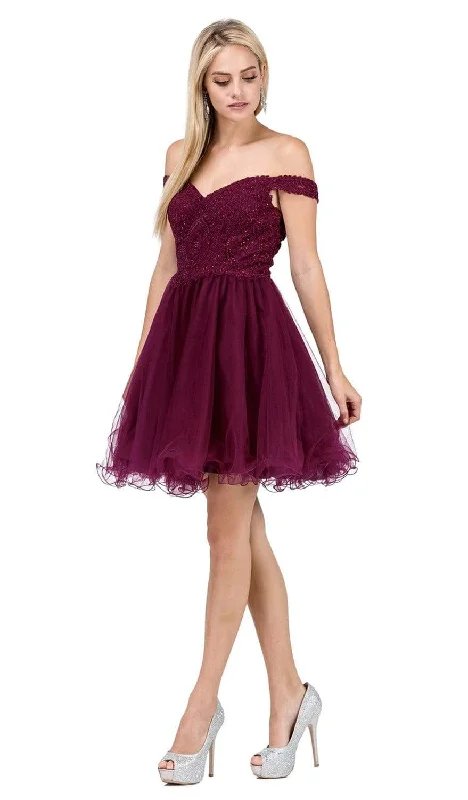 Dancing Queen - Jeweled Lace Off Shoulder Cocktail Dress 3070 Modest party dresses