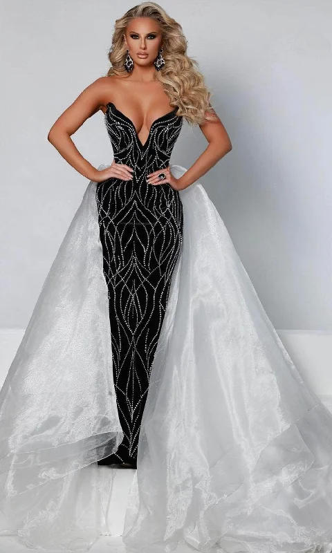 Johnathan Kayne 2555 - Strapless V-Neck Long Gown Flattering party dresses for all body types