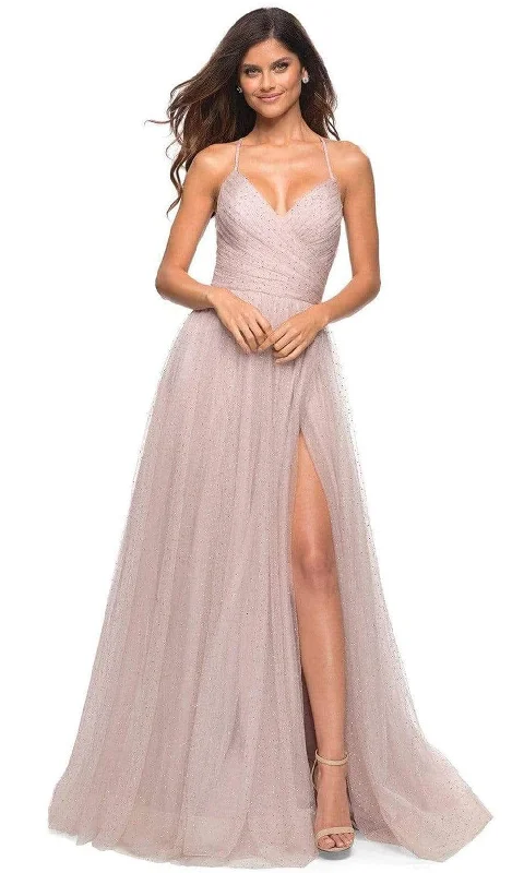 La Femme - 30536 Beaded High Slit Ballgown Vintage party dresses