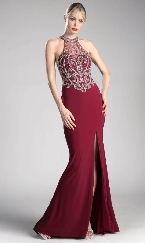 Ladivine ML202 - Beaded Halter Neck Evening Dress Classic party dresses