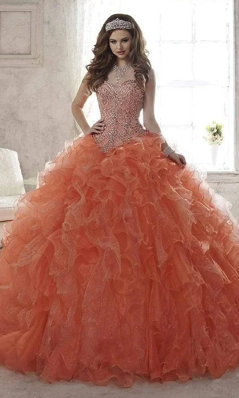 Quinceanera Collection - 26805 Strapless Beaded Ballgown With Train Cotton party dresses