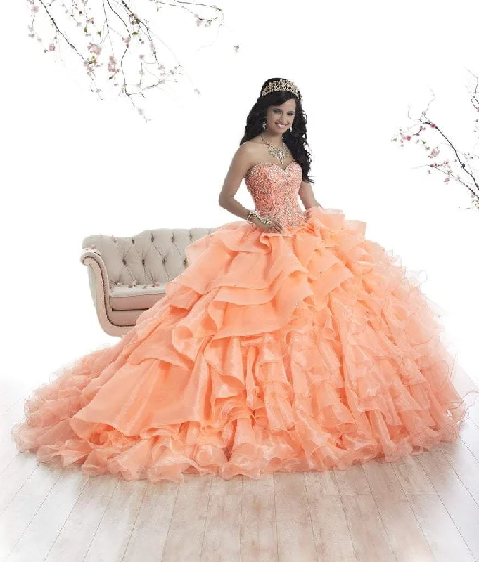 Quinceanera Collection - 26872 Beaded Strapless Ruffled Ballgown Chiffon party dresses