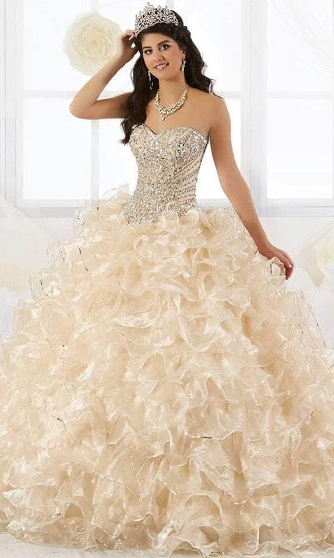 Quinceanera Collection - Strapless Beaded Ruffle Ballgown 26845 Formal party dresses