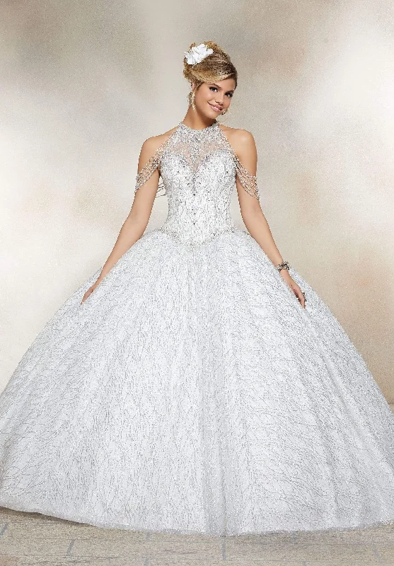 Vizcaya by Mori Lee - 89221 Chandelier Garlanded Halter Ballgown Sexy party dresses