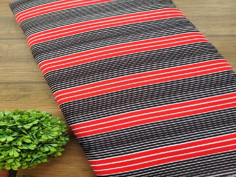 Black Red White Stripes Rayon Fabric Anniversary unclassified dresses