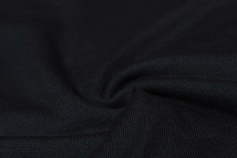 Black Plain Jersey Knit Wool Fabric Off-shoulder unclassified dresses