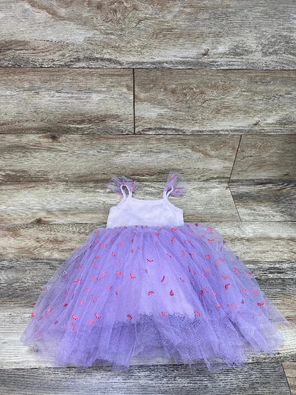 Petite Hailey Sleeveless Watermelon Frill Tutu Dress Purple sz 3T Ruched unclassified dresses