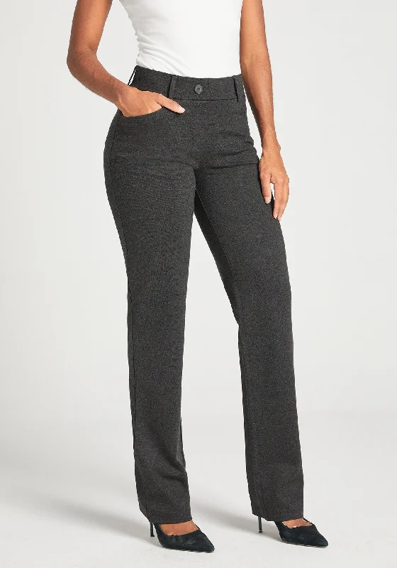 7-Pocket Dress Pant Yoga Pant | Straight (Charcoal) Knitted unclassified dresses