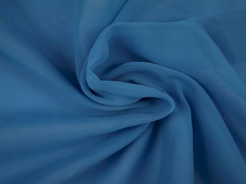 Blue Plain Chinon Chiffon Fabric Anniversary unclassified dresses