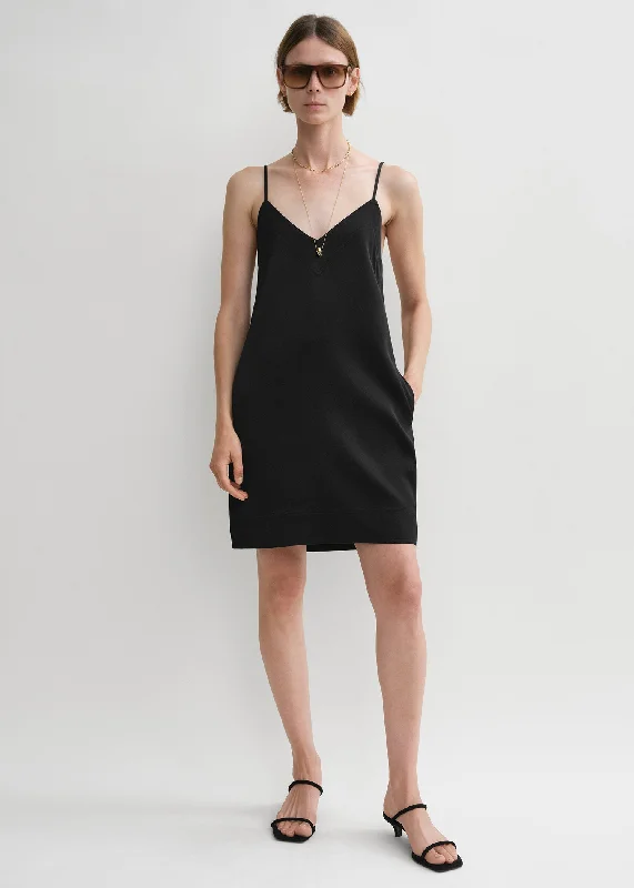 Contrast satin cami dress black Trendy new unclassified dresses