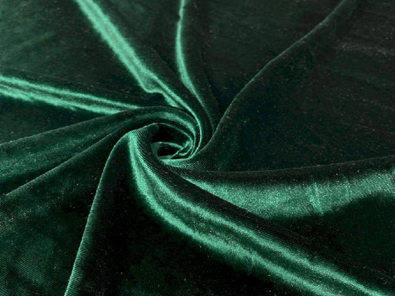 Dark Green Plain Micro Viscose Velvet Fabric Vacation unclassified dresses