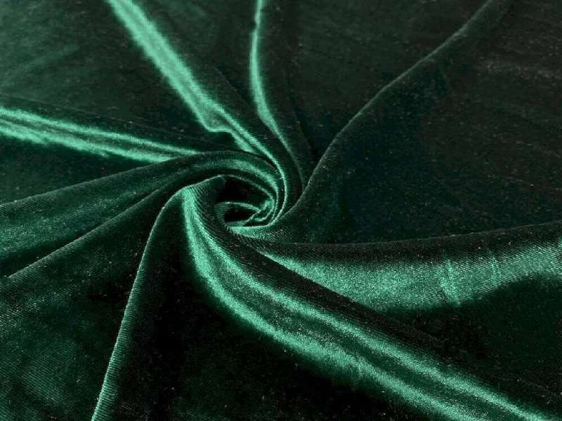 Dark Green Plain Viscose Micro Velvet Fabric Elegant evening unclassified dresses