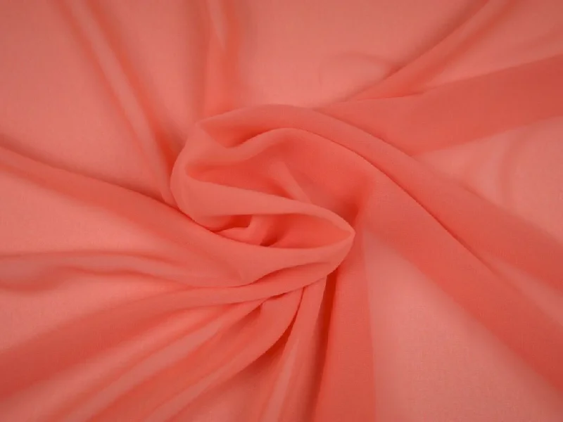 Dark Peach Plain Chinon Chiffon Fabric Vintage unclassified dresses