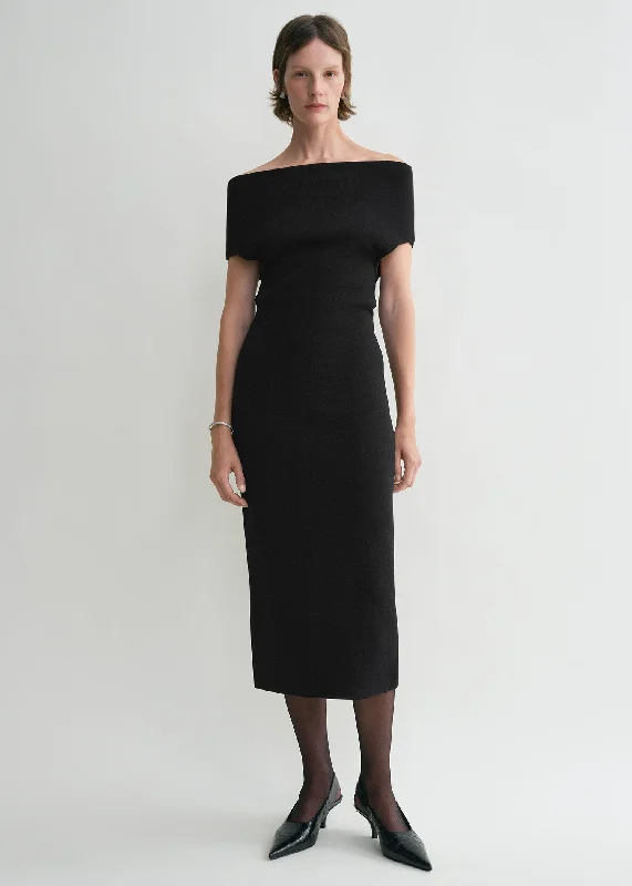 Double-knit dress black Open-back unclassified dresses