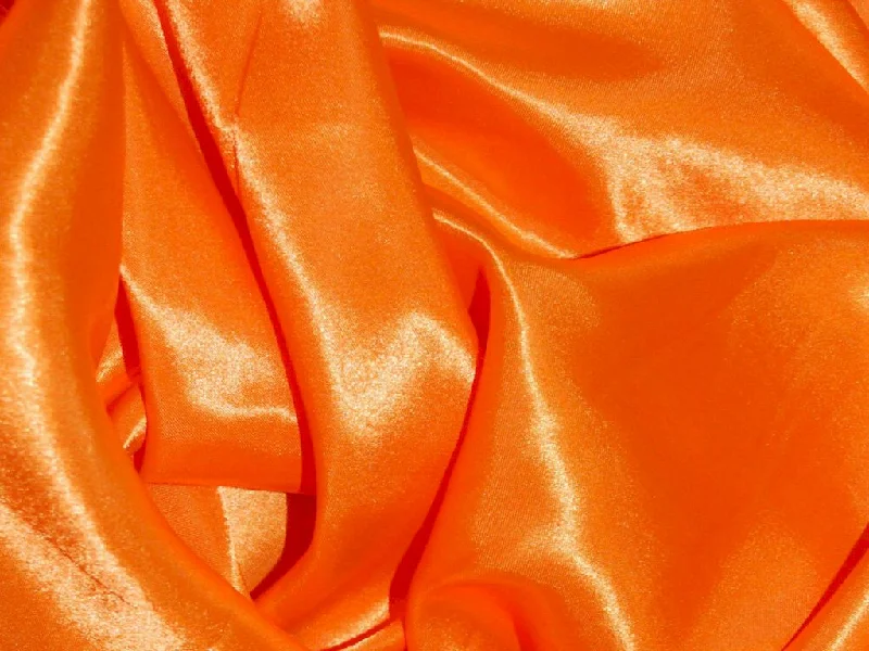 Flo Orange Silky Plain Japan Satin Fabric Stylish unclassified dresses