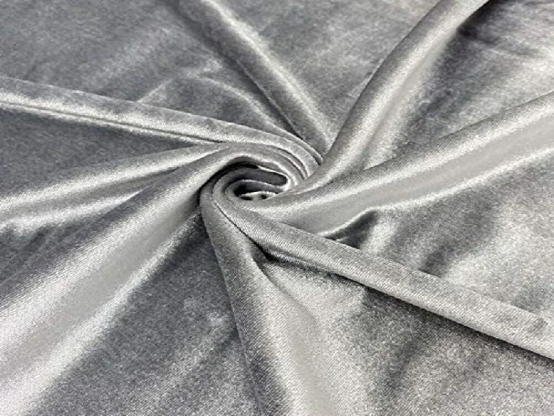 Gray Plain Viscose Micro Velvet Fabric Everyday wear unclassified dresses