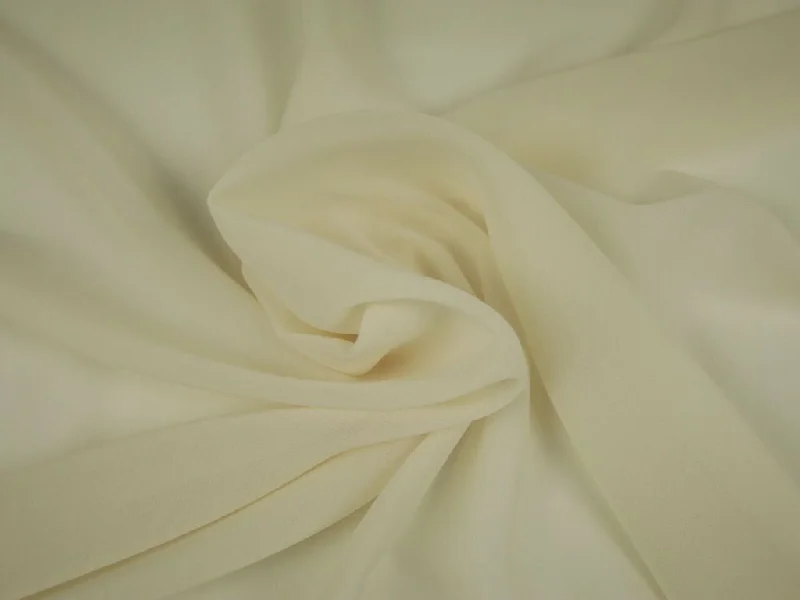 Ivory White Plain Chinon Chiffon Fabric Bright color unclassified dresses