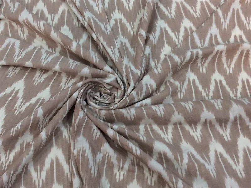 Light Brown White Cotton Ikat Fabric Wrap unclassified dresses