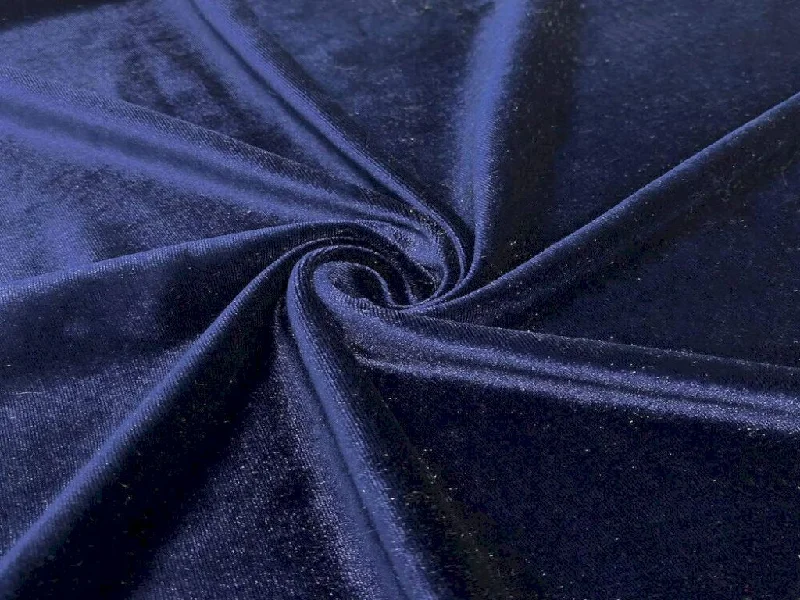 Navy Blue Plain Micro Viscose Velvet Fabric Everyday wear unclassified dresses