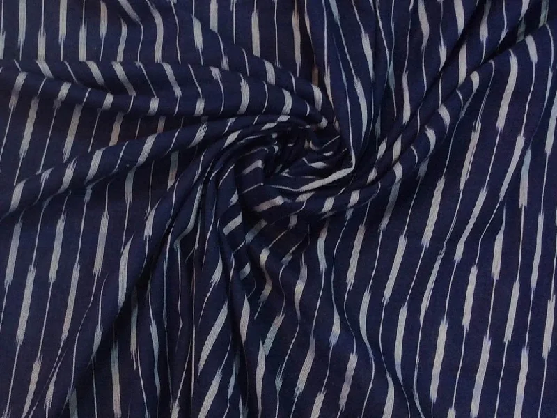 Navy Blue White Stripes Handloom Cotton Ikat Fabric Budget-friendly unclassified dresses